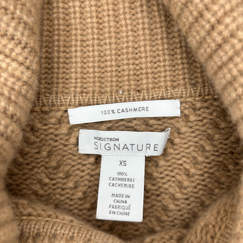 Nordstrom Signature Cashmere Turtleneck Sweater - Tan